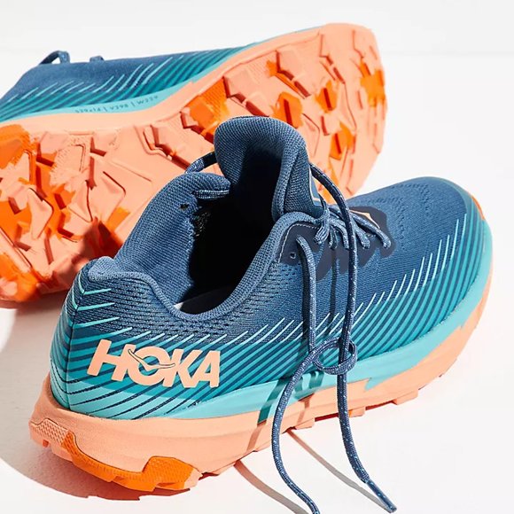 NIB HOKA Torrent 2 Blue & Orange Sneakers Size 6 - Picture 3 of 6
